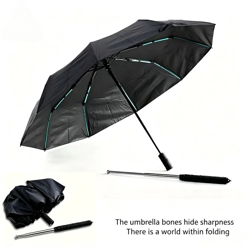 Mult Funtional Umbrella inside Extendable Baton Defensive