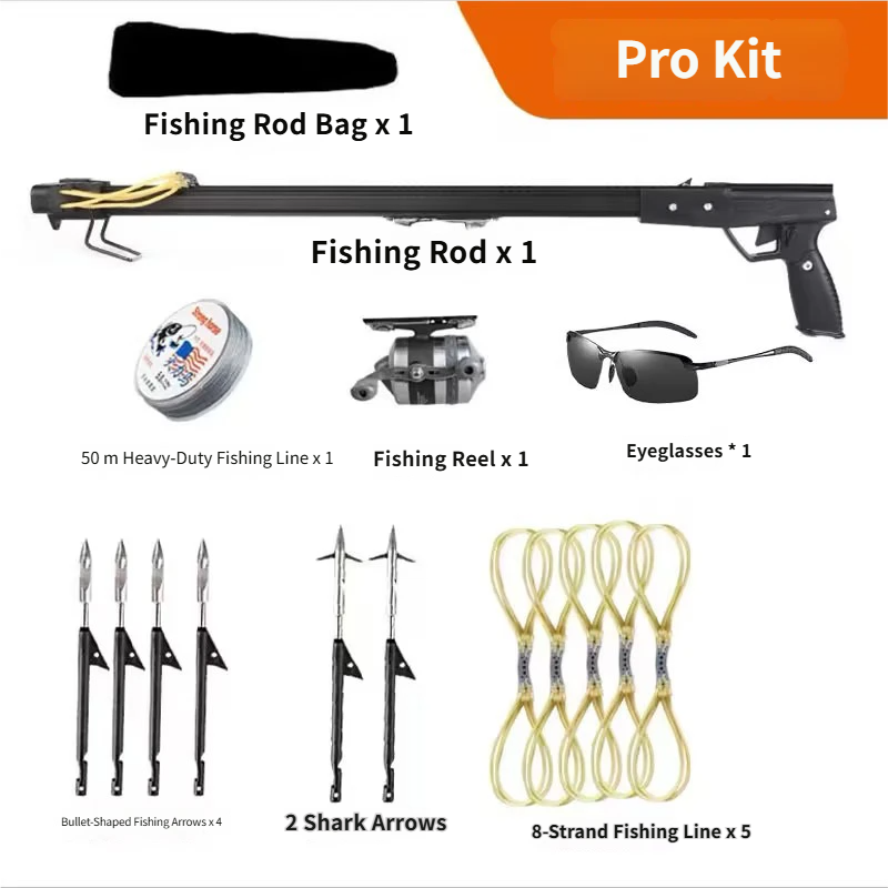 Powerful Long Rod Slingshot with Fishing Reel