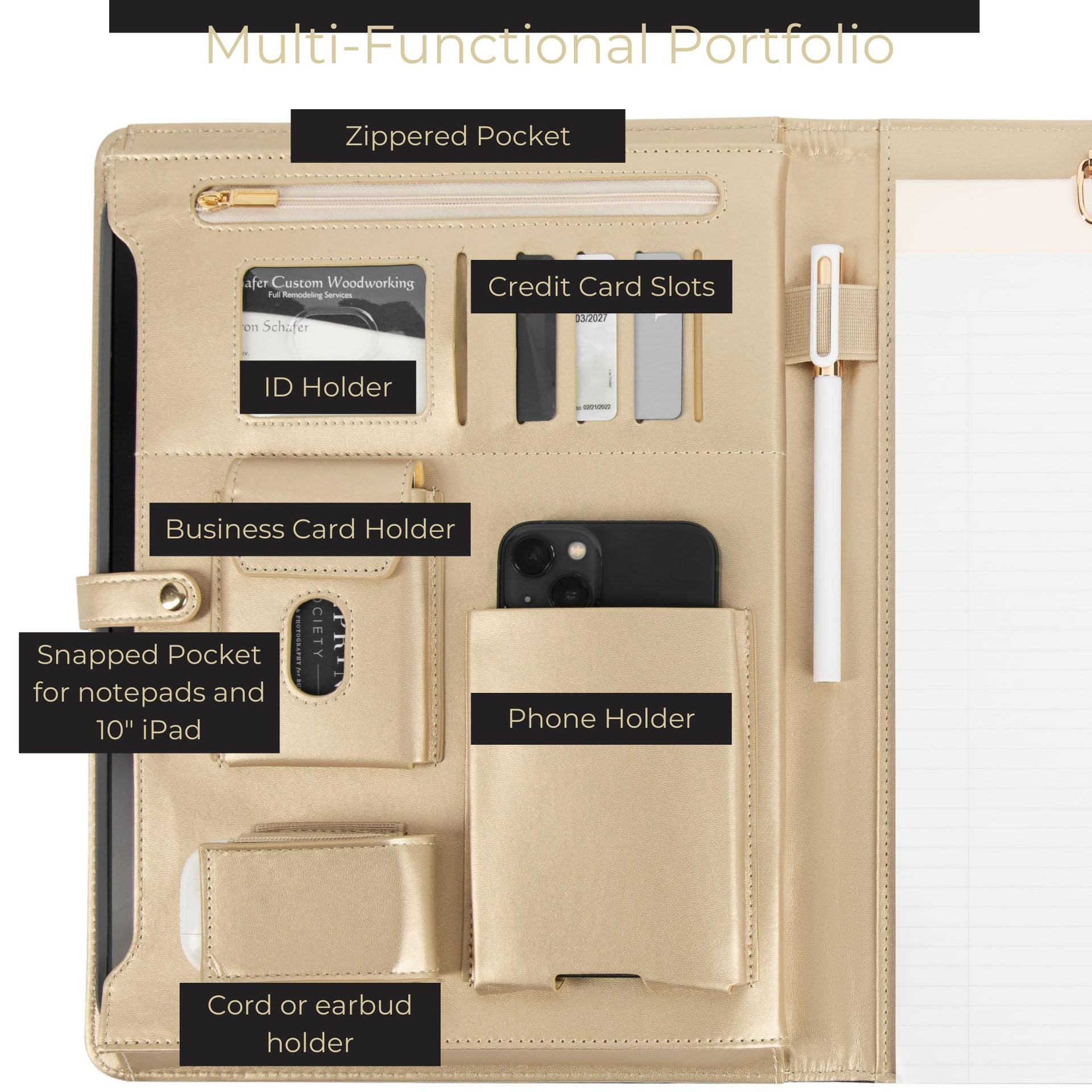 Leather Multifunctional Folder Flat Storage Bag