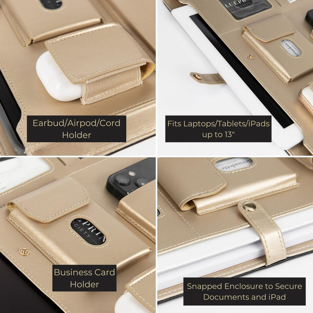 Leather Multifunctional Folder Flat Storage Bag