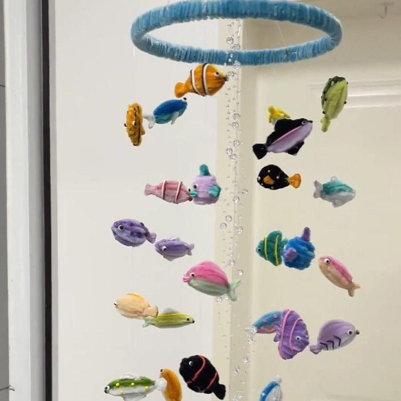 Handmade Deep Sea Fish Wind Chime DIY Twist Stick Pendant Material Kit