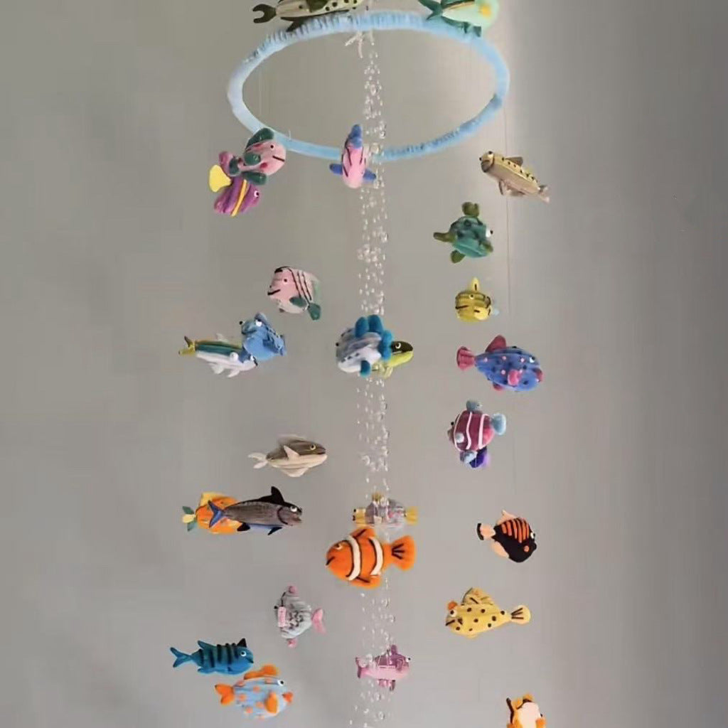 Handmade Deep Sea Fish Wind Chime DIY Twist Stick Pendant Material Kit