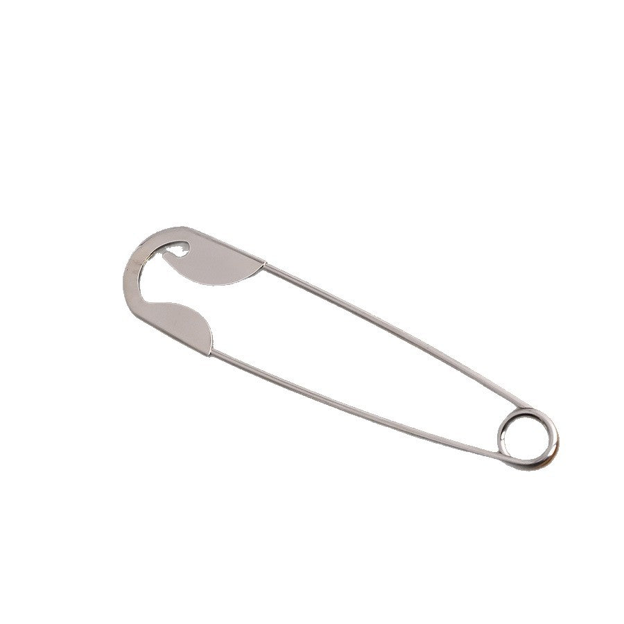 Exaggerated, minimalist, creative bright silver pin metal clip