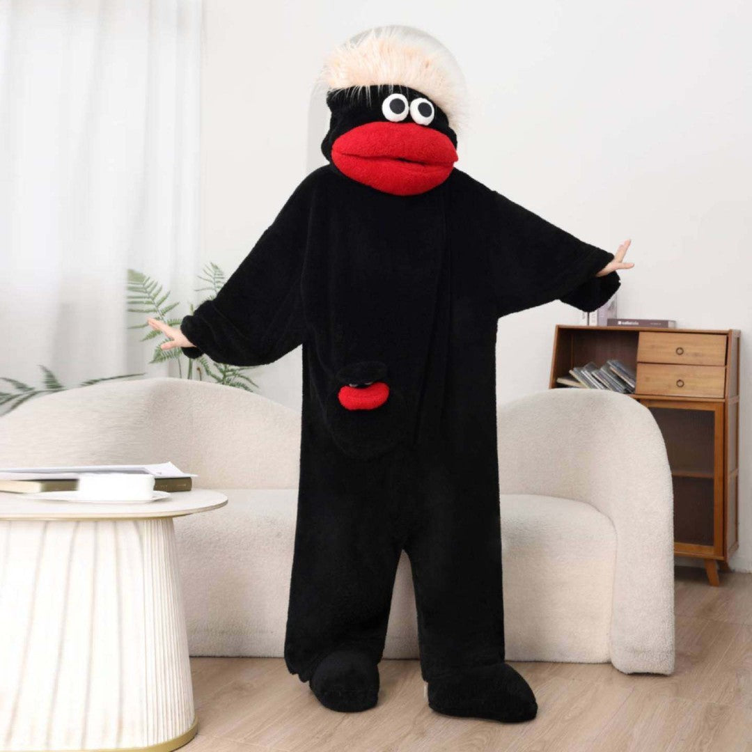 Cartoon Big Mouth Monster Onesie Coral Fleece Pajamas