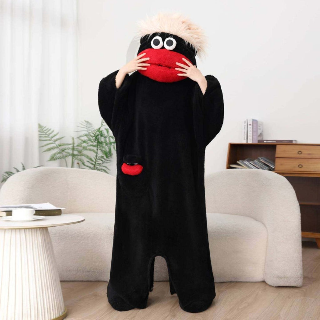 Cartoon Big Mouth Monster Onesie Coral Fleece Pajamas