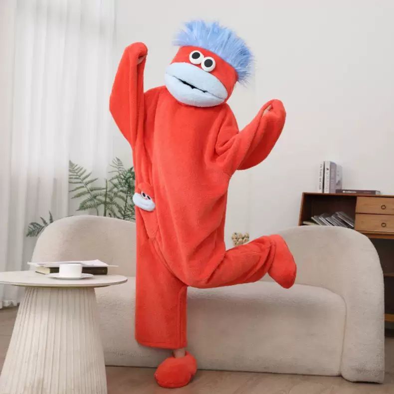 Cartoon Big Mouth Monster Onesie Coral Fleece Pajamas