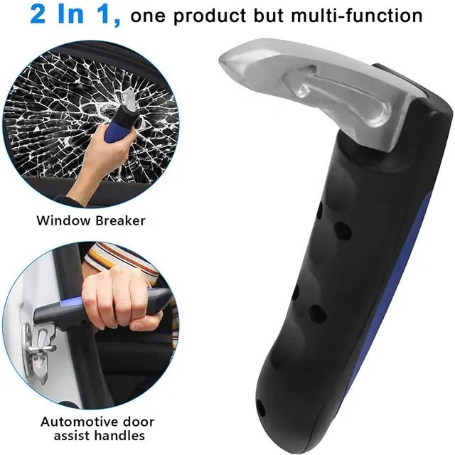 Multi-functional car handrail safety hammer window breaker