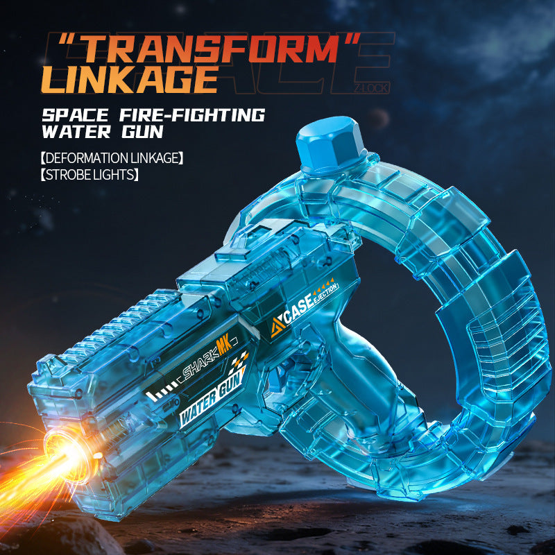 Energy-concentrating ring electric water gun with explosive deformation, cool lighting, large capacity, fully automatic continuous spray.