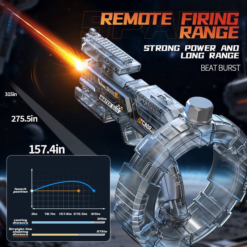 Energy-concentrating ring electric water gun with explosive deformation, cool lighting, large capacity, fully automatic continuous spray.