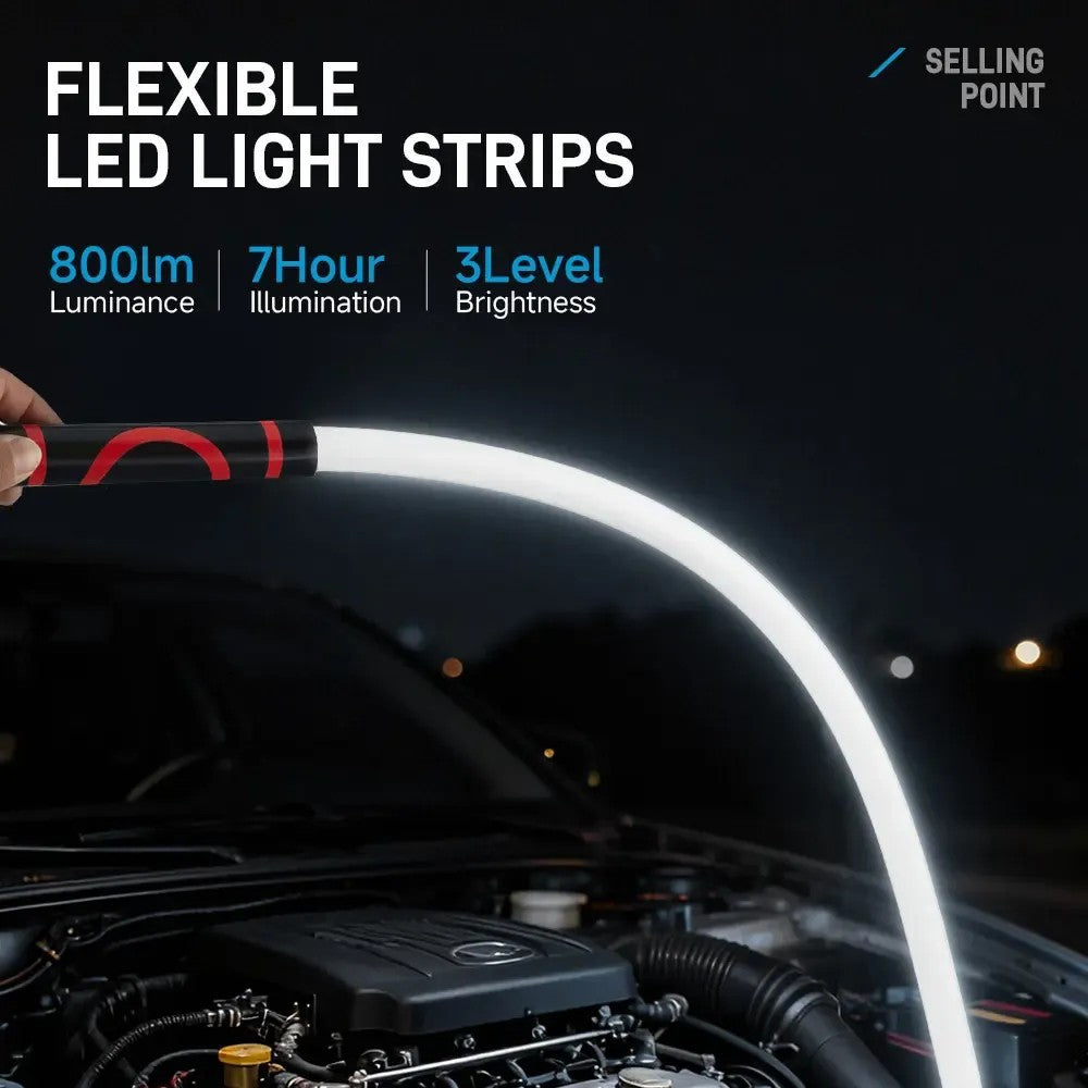 Flexible LED lights for auto repair and maintenance