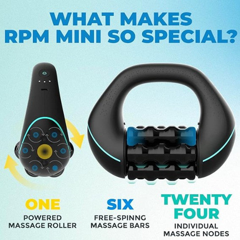 Rolling tapping massager for full-body relief and deep tissue and muscle recovery.