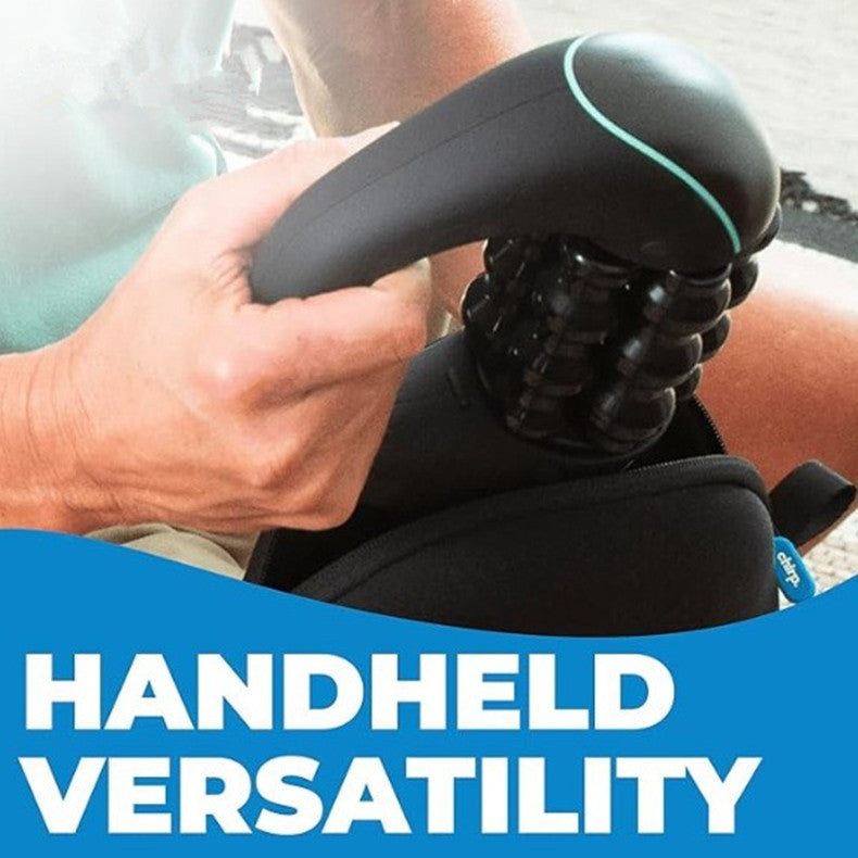 Rolling tapping massager for full-body relief and deep tissue and muscle recovery.