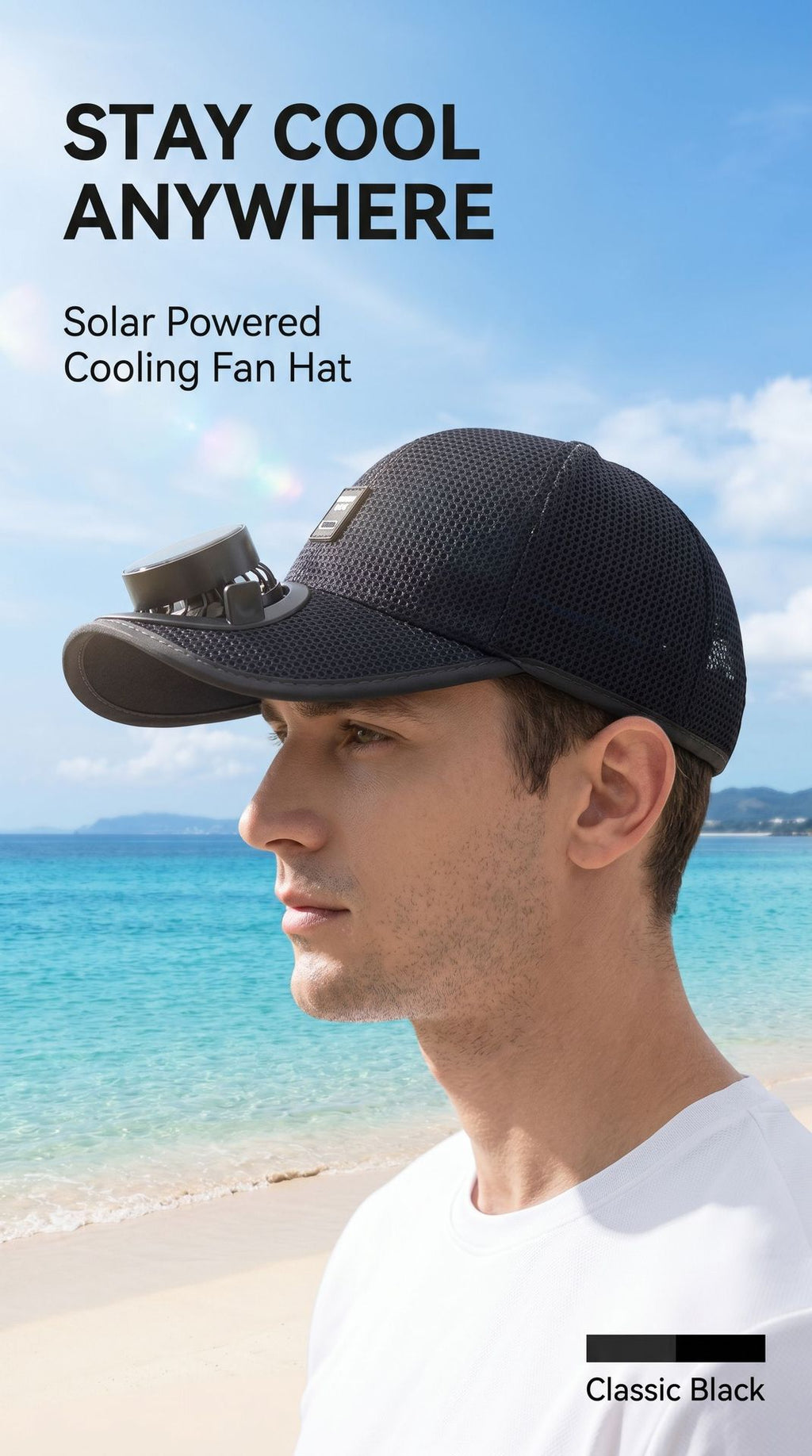 USB Solar Charging Fan Baseball Cap