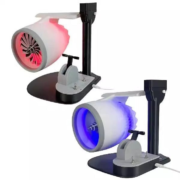 Turbofan aircraft engine creative fan humidifier with light