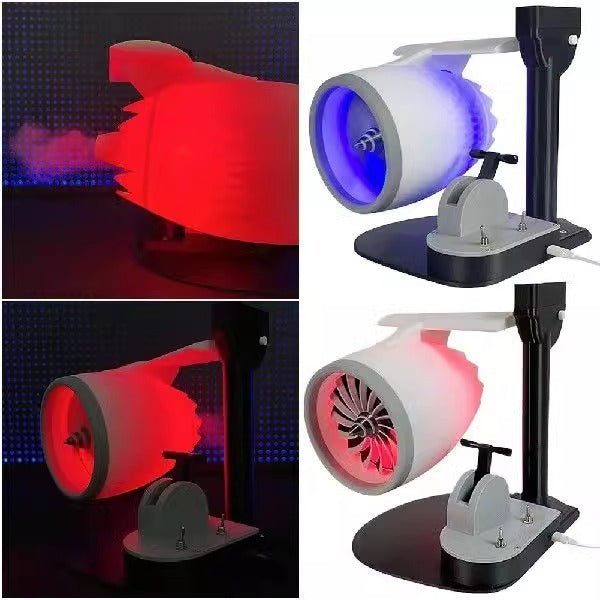 Turbofan aircraft engine creative fan humidifier with light