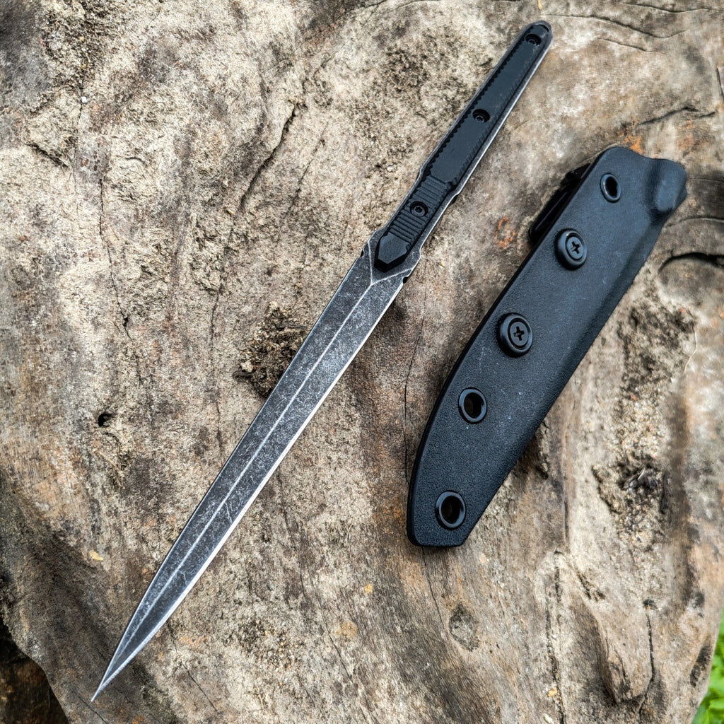9.4in Tactical Fixed Blade Knife with Sheath, Tea Needle 440C Stainless Steel