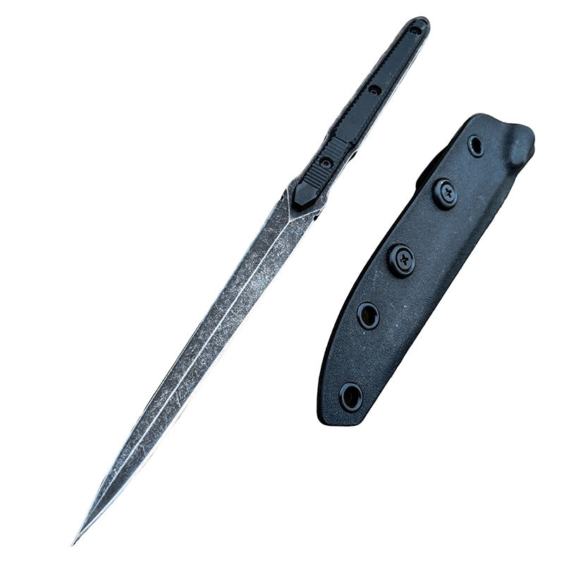 9.4in Tactical Fixed Blade Knife with Sheath, Tea Needle 440C Stainless Steel