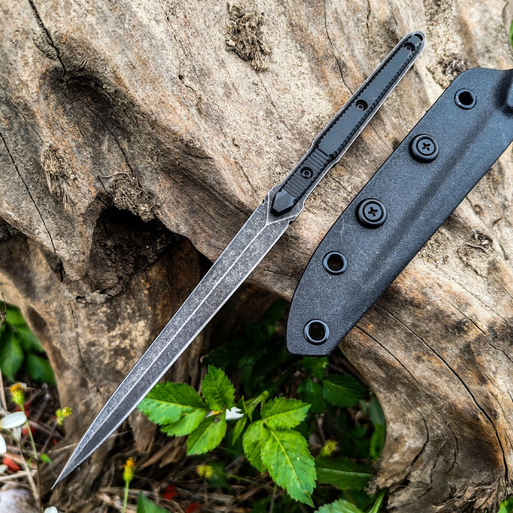 9.4in Tactical Fixed Blade Knife with Sheath, Tea Needle 440C Stainless Steel