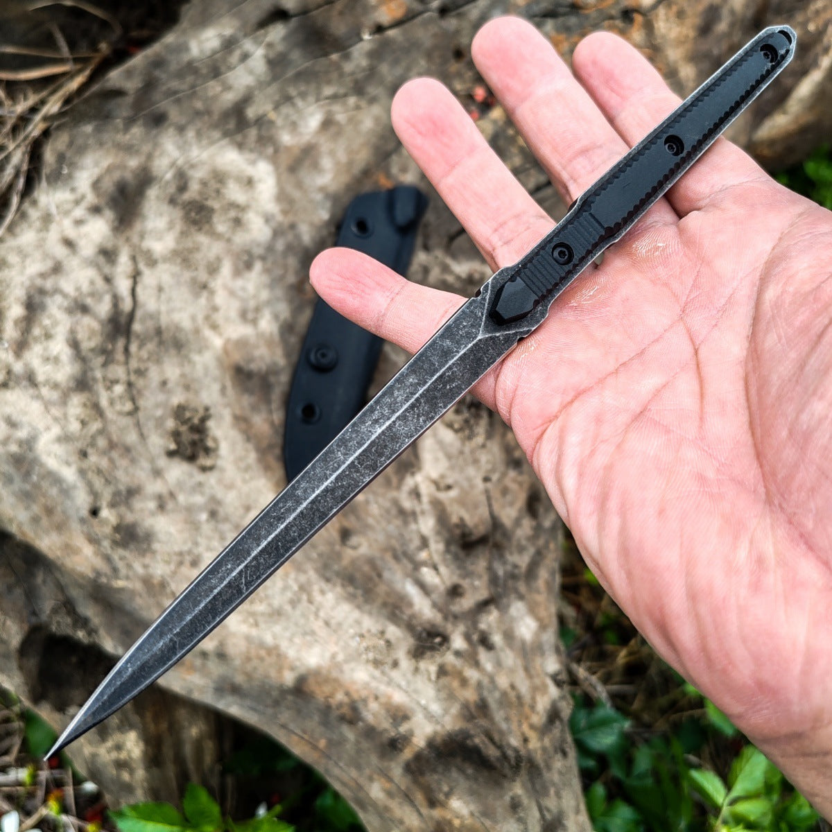 9.4in Tactical Fixed Blade Knife with Sheath, Tea Needle 440C Stainless Steel