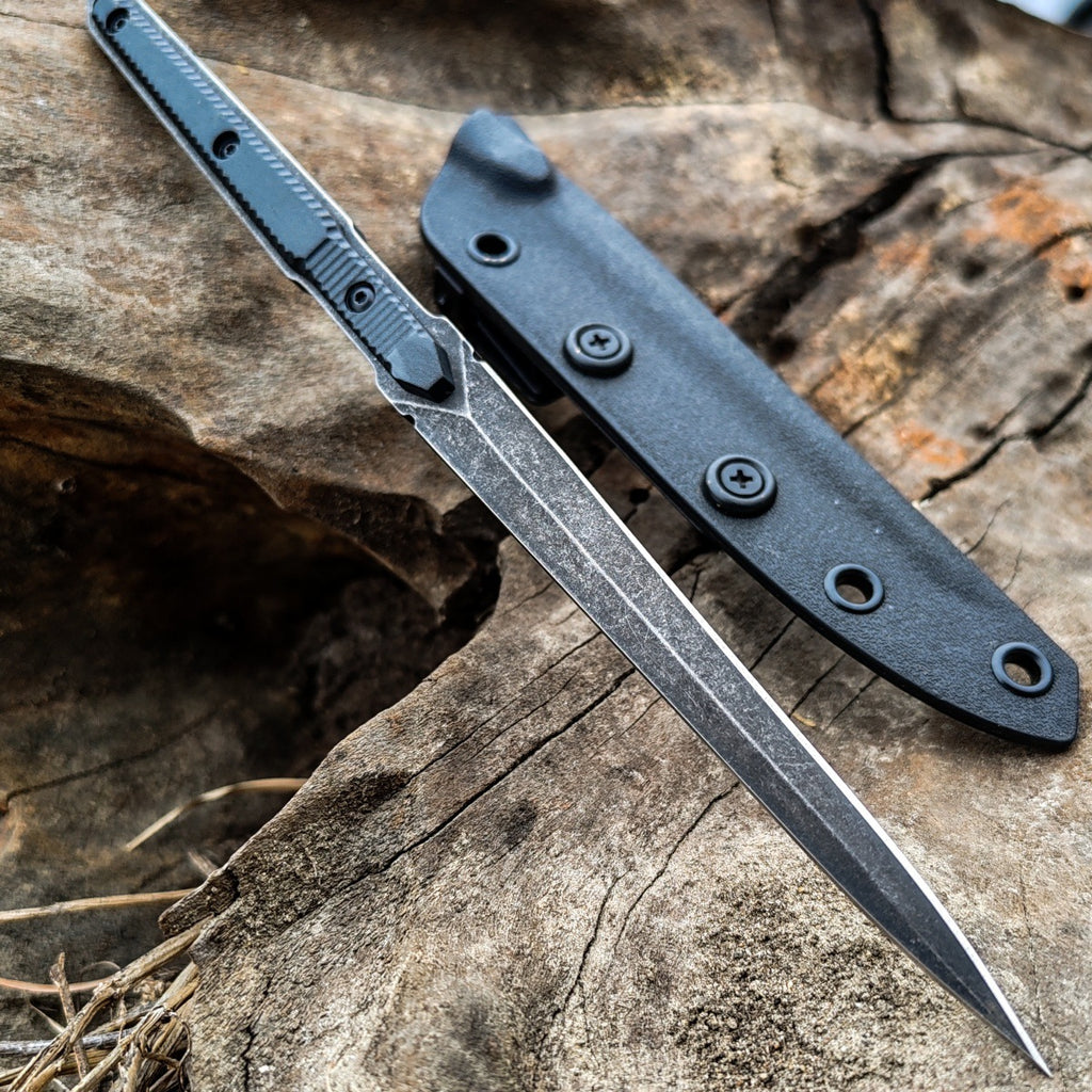 9.4in Tactical Fixed Blade Knife with Sheath, Tea Needle 440C Stainless Steel
