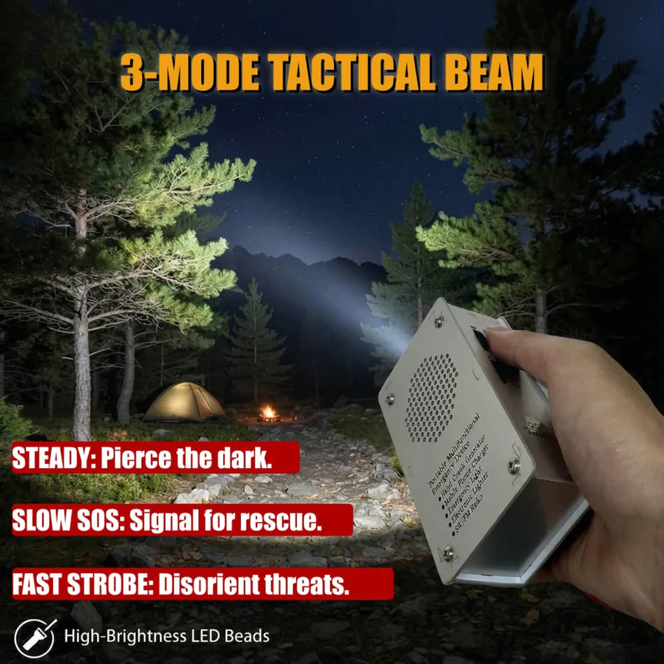 Hand Crank Generator Multi functional Radio, Flashlight, Lighter, USB Emergency Charging Portable