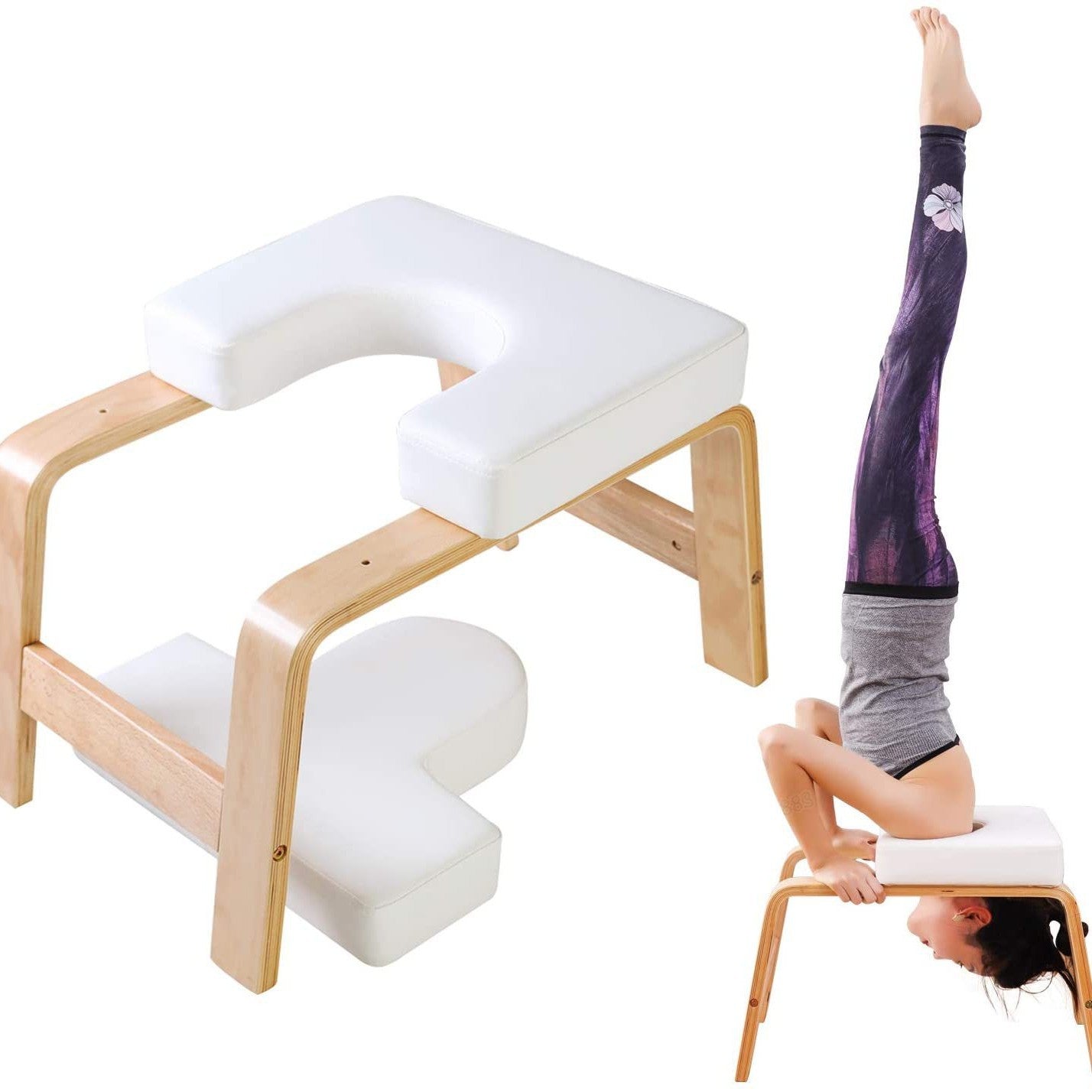 Solid wood yoga stool, multi-functional inverted exercise stool