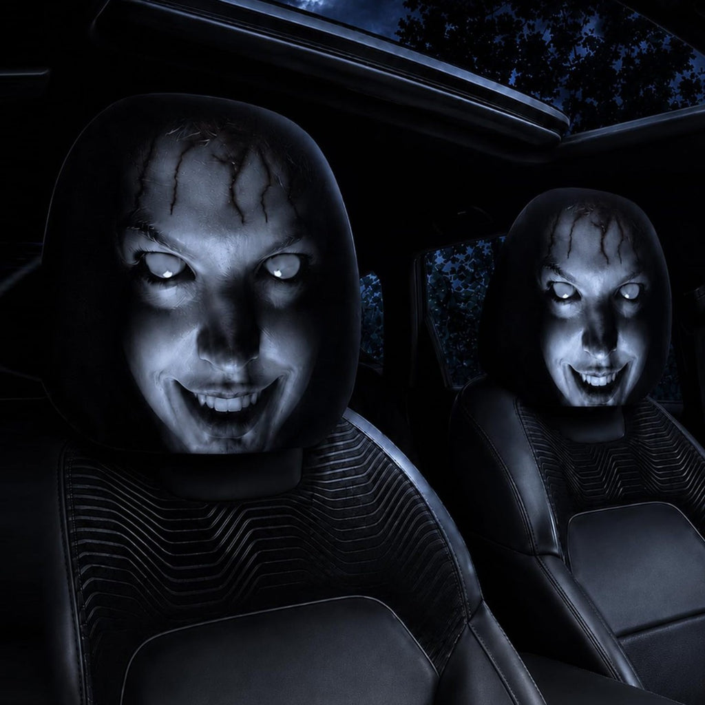 Spooky Dark-Style Grimace Headrest Cover