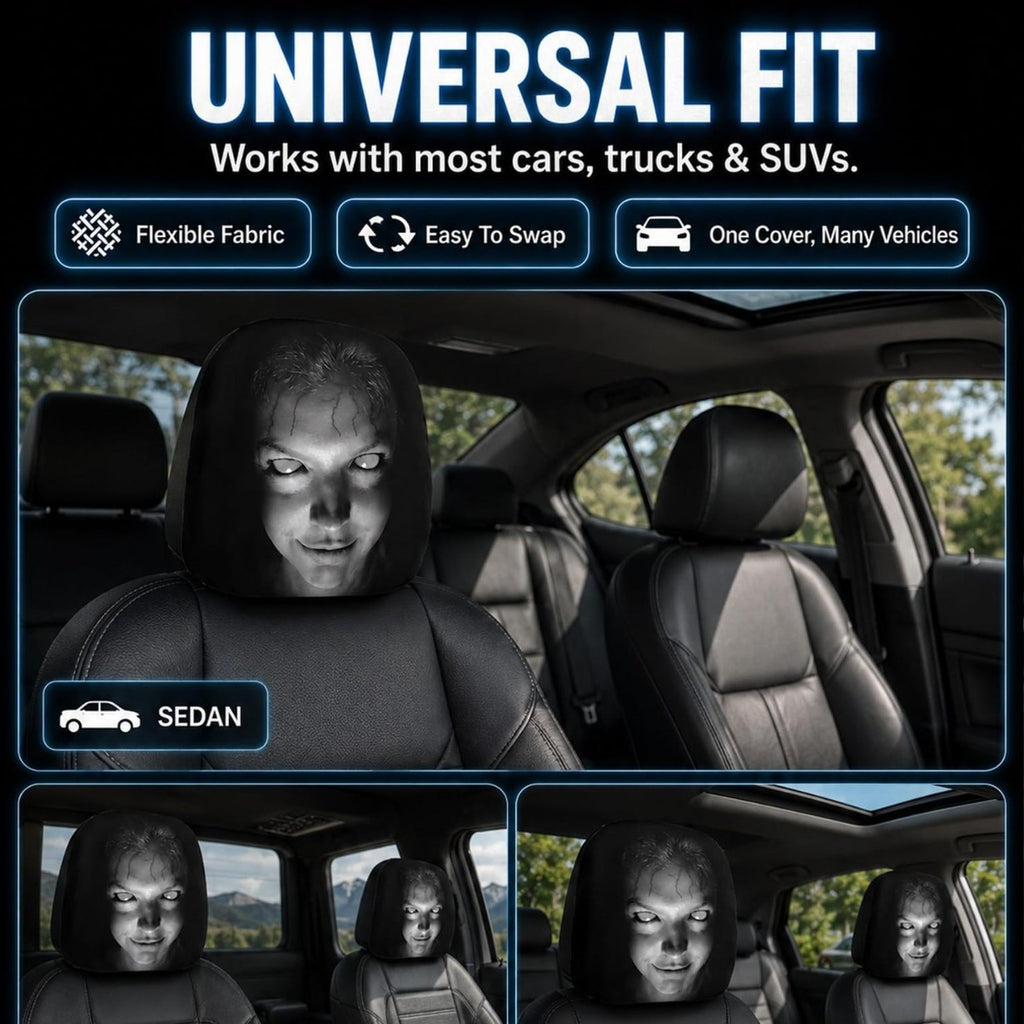 Spooky Dark-Style Grimace Headrest Cover