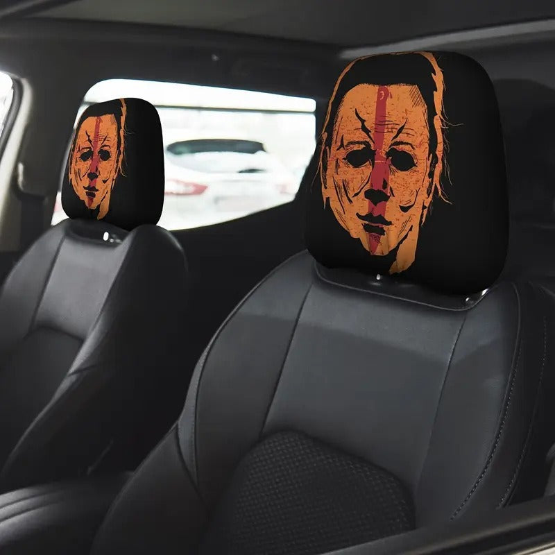 Spooky Dark-Style Grimace Headrest Cover