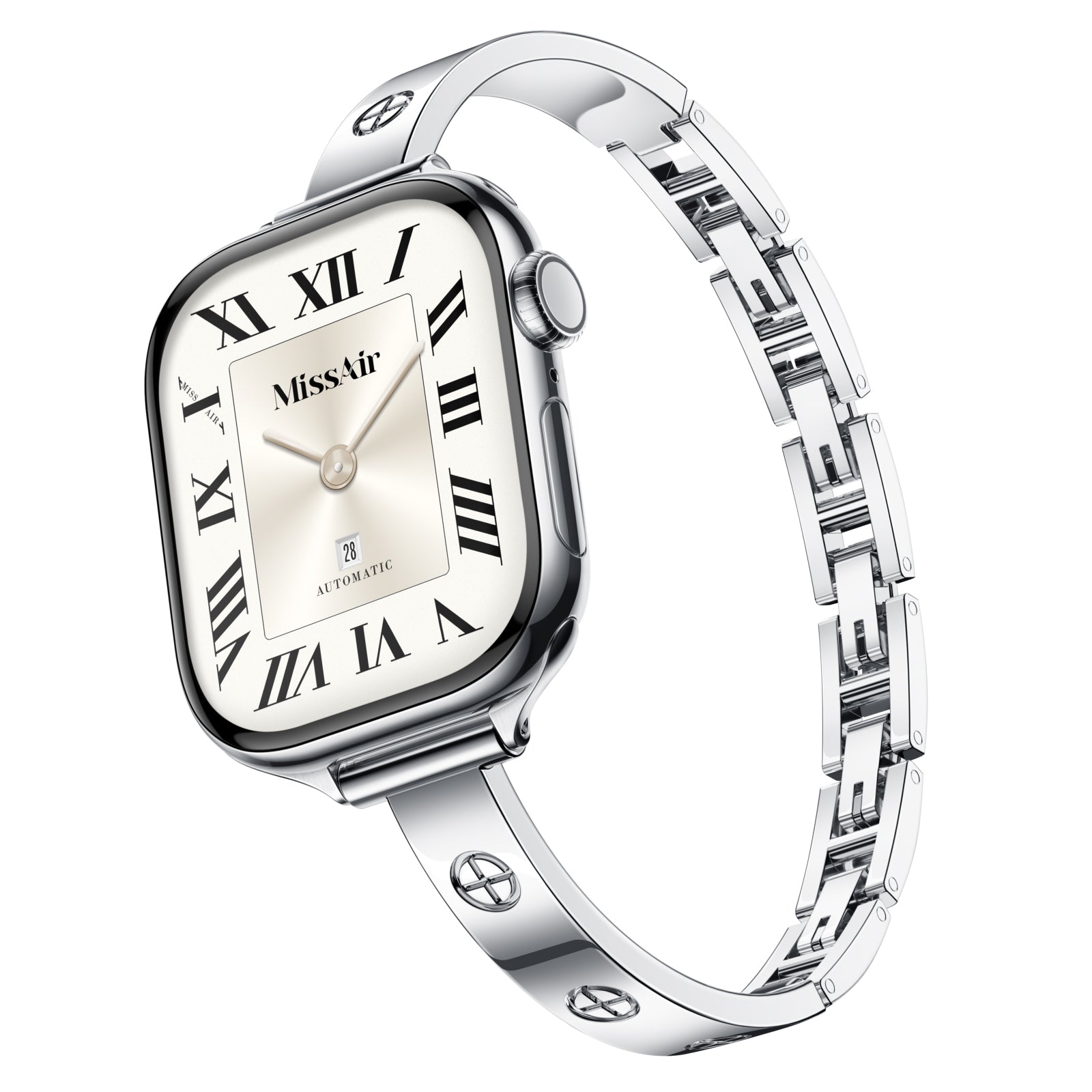 316L Stainless Steel Slim Crosslet Apple Watch Bracelet - 18k Gold Plated