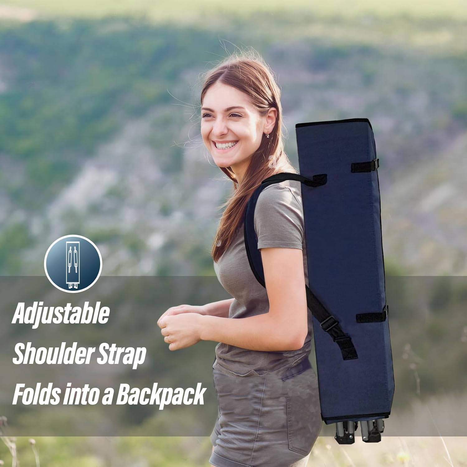 Camping Chair with Canopy Shade Portable Folding Beach Chairs with Cooler, Mesh Backrest, Cup Holder, and Pocket for Camping, Fishing, Beach, and Sports