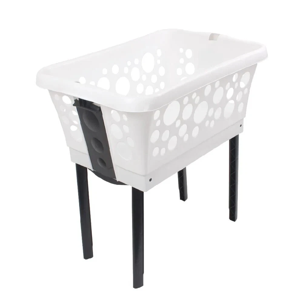 White Magic Laundry Basket on Legs | 50L Capacity