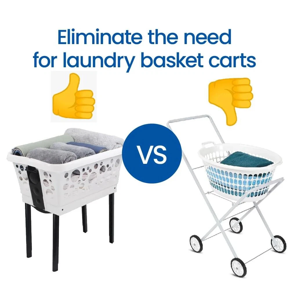 White Magic Laundry Basket on Legs | 50L Capacity