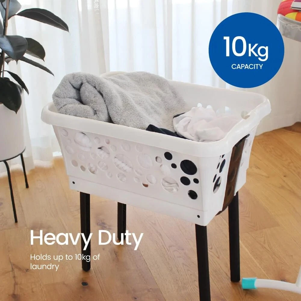 White Magic Laundry Basket on Legs | 50L Capacity