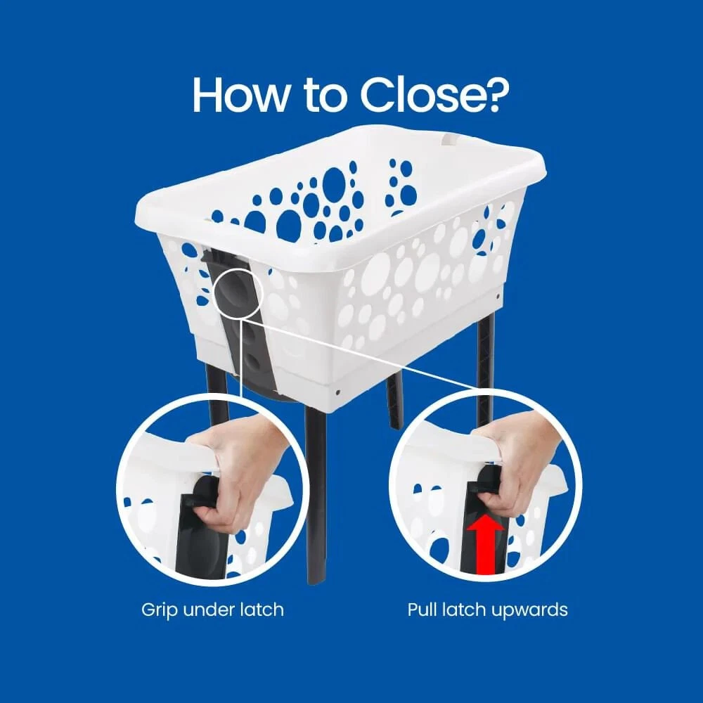 White Magic Laundry Basket on Legs | 50L Capacity