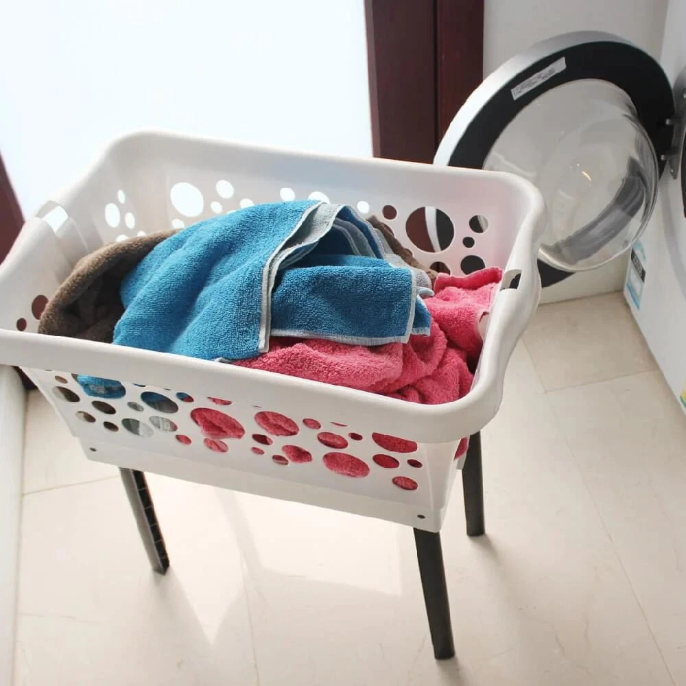 White Magic Laundry Basket on Legs | 50L Capacity