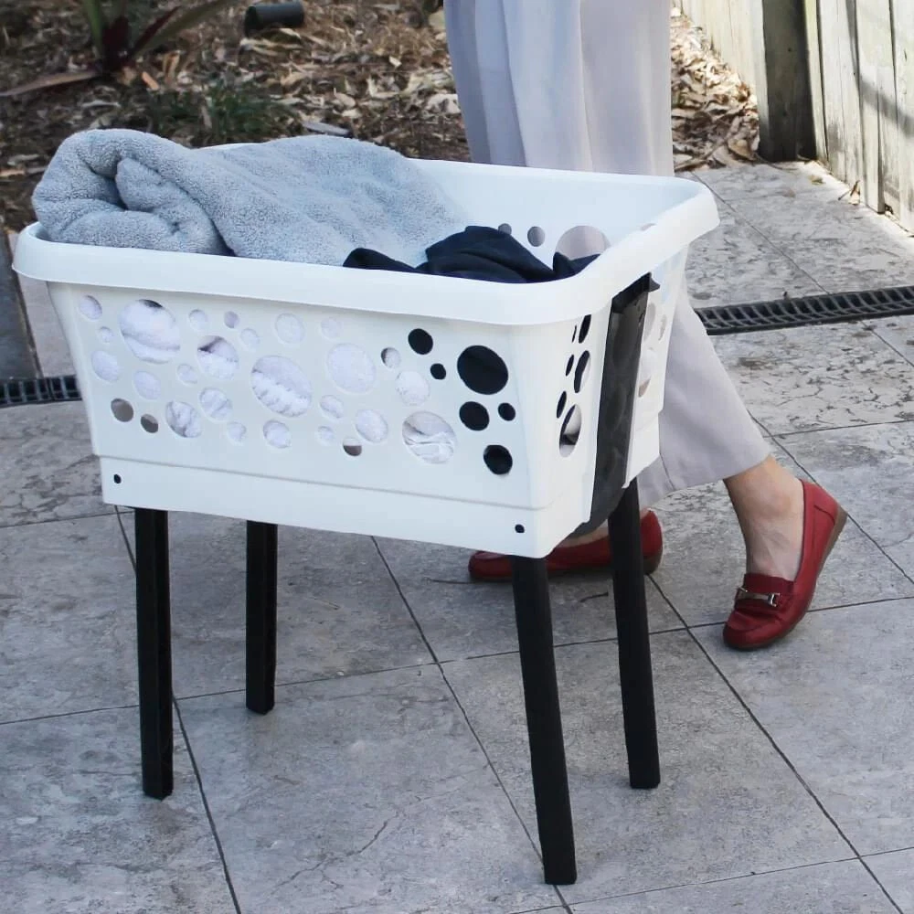White Magic Laundry Basket on Legs | 50L Capacity