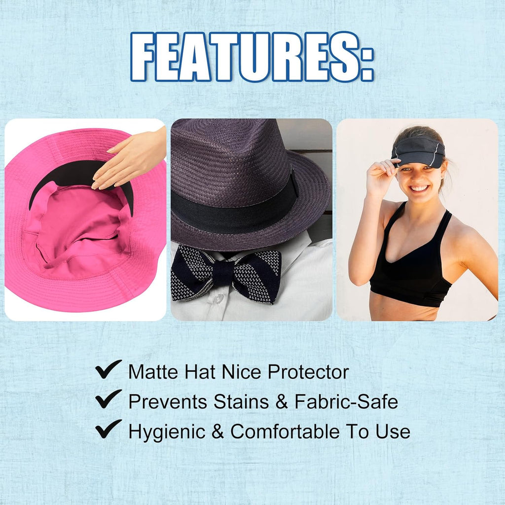 100 Pcs Hat Sweat Liner Shields Absorbing Pad Prevents Stains Protector Bands for Baseball Golf Cap Men Women