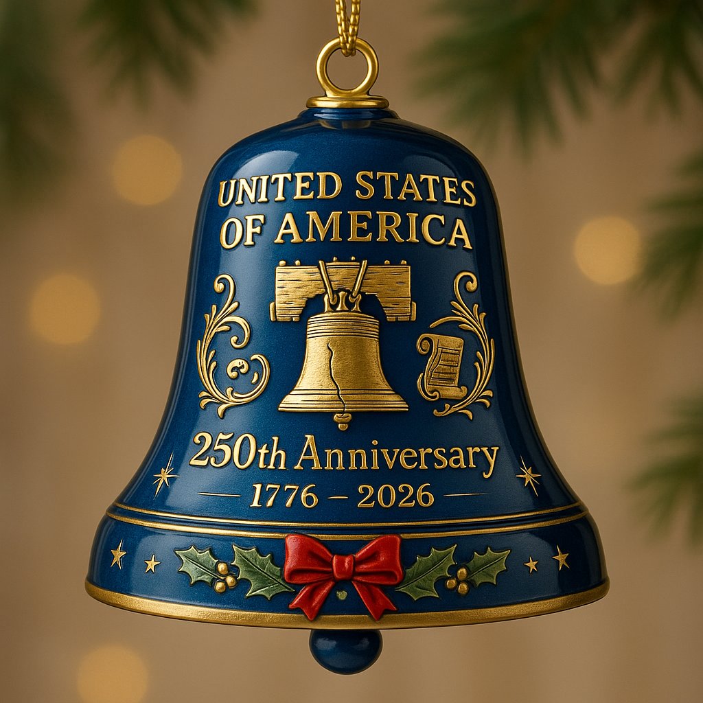 🌟Proudly made in Texas, USA🔔United States 250th Anniversary Bell Ornament