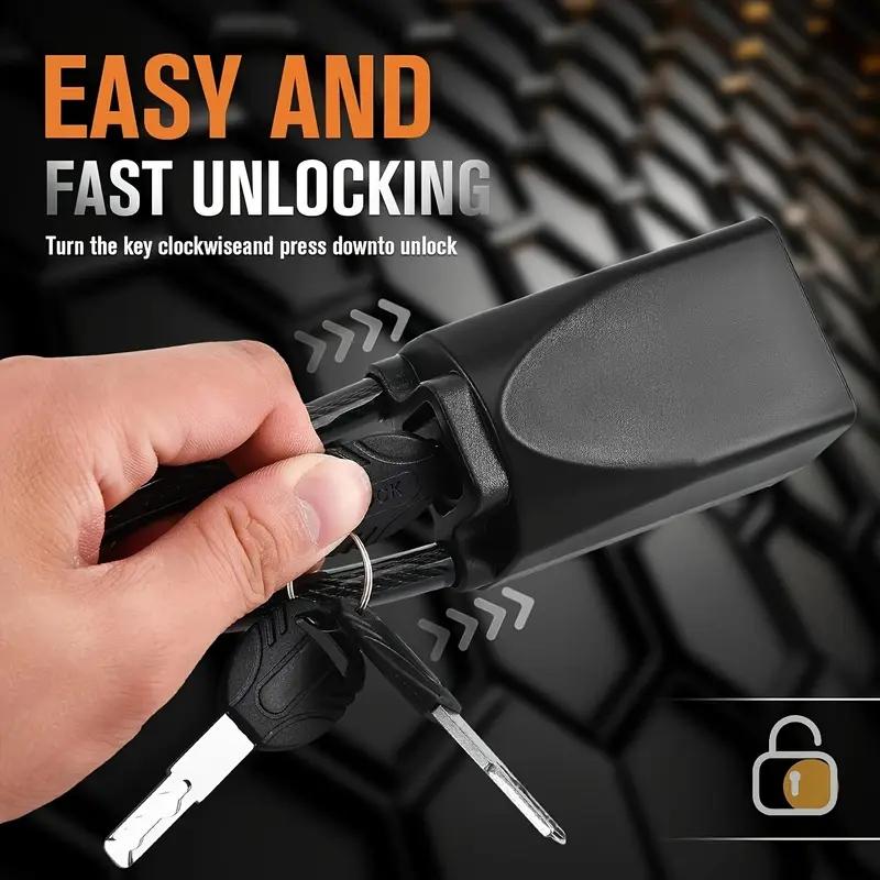 New car steering wheel lock, retractable thick wire anti-theft steering wheel lock for sedans and SUVs, anti-cut protection, no assembly required