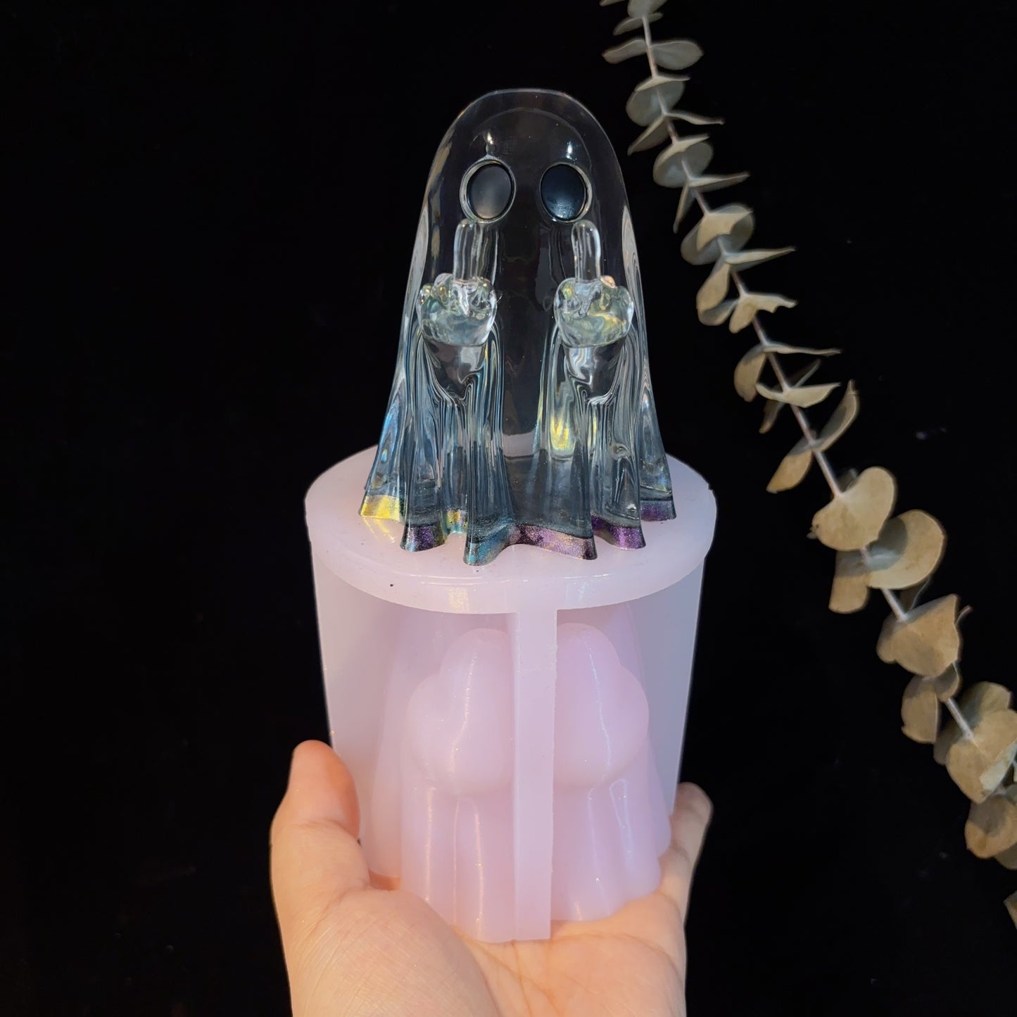 Handmade Middle Finger Ghost Ornament Resin Mold