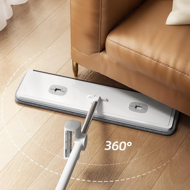 Hands-free lazy mop flat mop