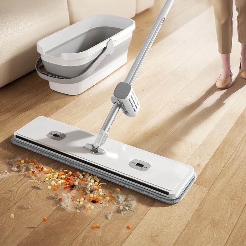 Hands-free lazy mop flat mop