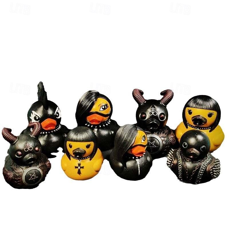 Duck Statue Decor Goth Satanic Duck, Gothic Punk Resin Collectible Figurines Ducks
