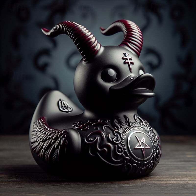 Duck Statue Decor Goth Satanic Duck, Gothic Punk Resin Collectible Figurines Ducks