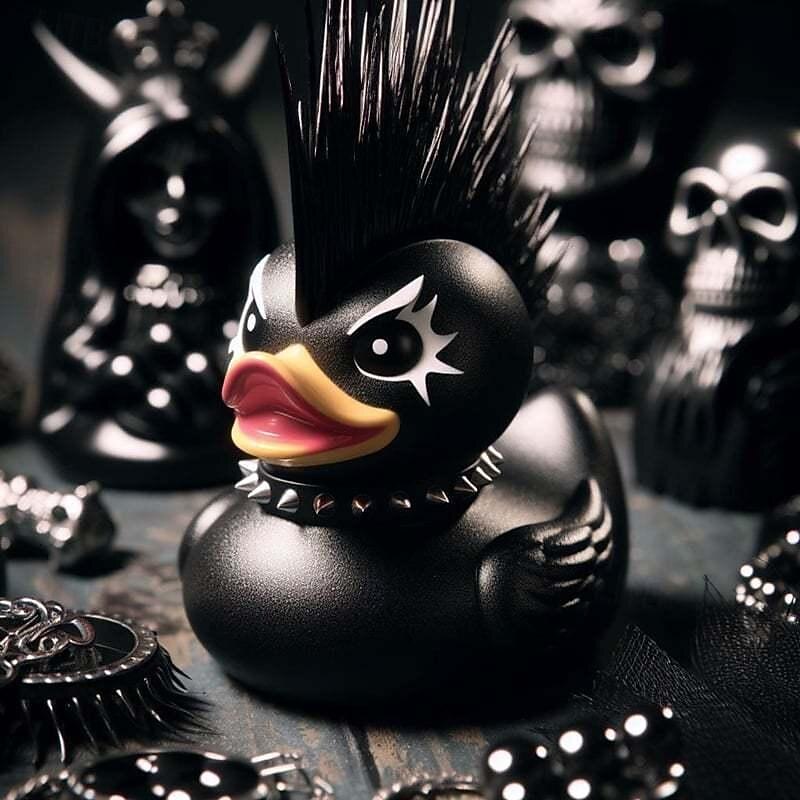 Duck Statue Decor Goth Satanic Duck, Gothic Punk Resin Collectible Figurines Ducks