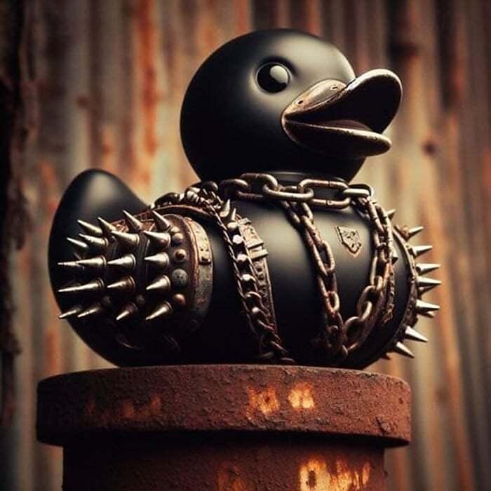 Duck Statue Decor Goth Satanic Duck, Gothic Punk Resin Collectible Figurines Ducks