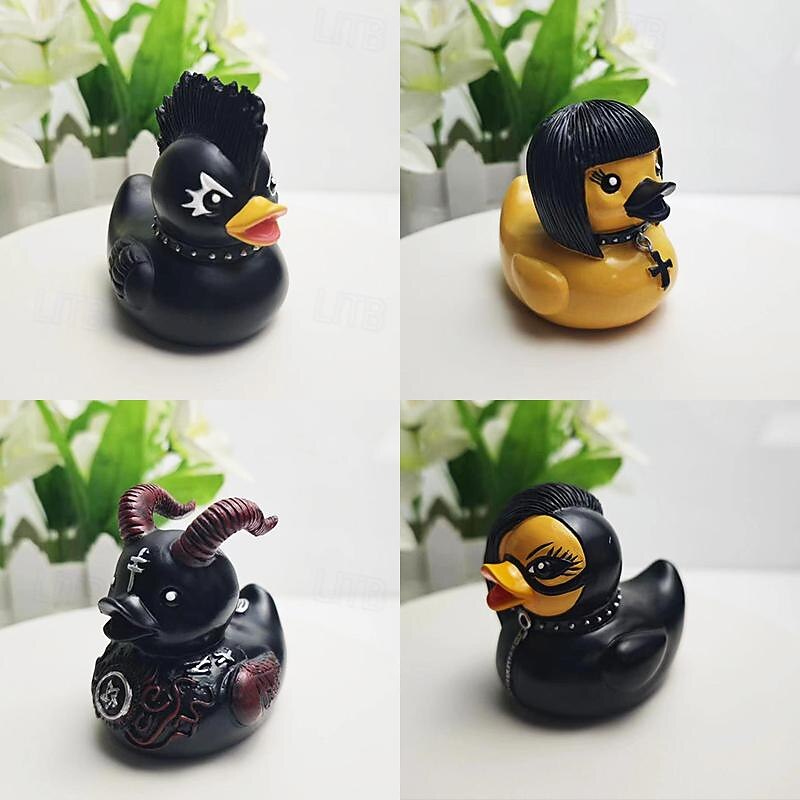 Duck Statue Decor Goth Satanic Duck, Gothic Punk Resin Collectible Figurines Ducks
