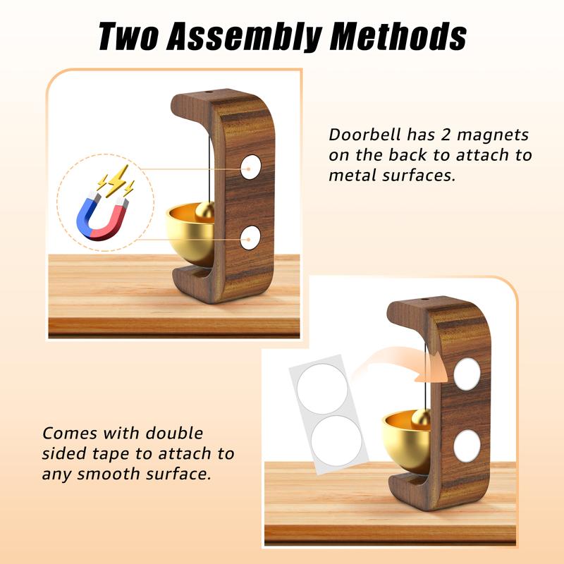 Magnetic wooden doorbell