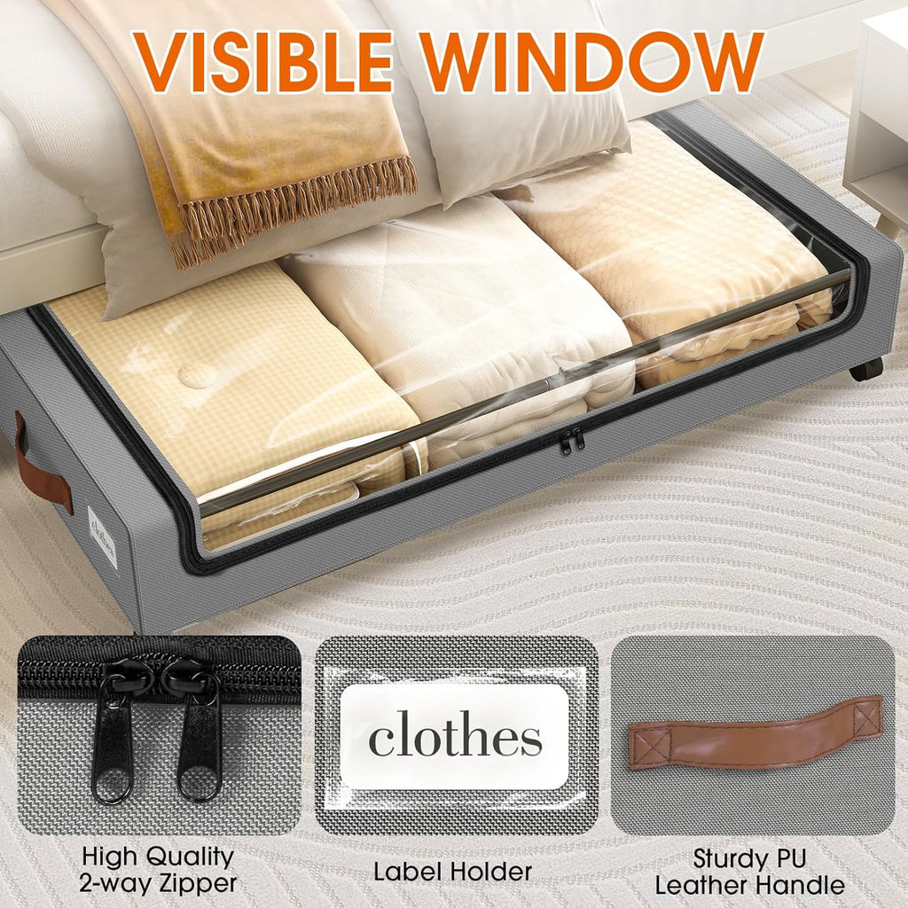 2-piece under bed storage box with wheels